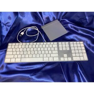 Apple A1243 Ultrathin Slim Wired Aluminum Keyboard 2USB ports AND A1339 Trackpad
